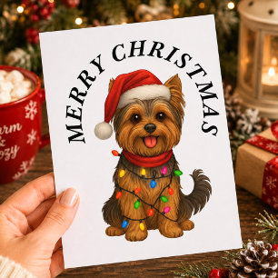 Yorkshire Terrier Feliz Navidad Lindo Festivo