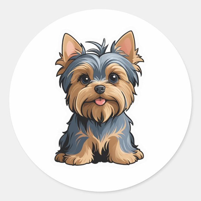 Yorkshire Terrier Pegatina (Anverso)