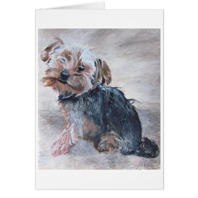 Yorkshire Terrier, pintura, tarjeta (Frente)