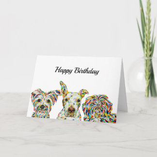 Yorkshire terrier, Pitbull, tarjeta de cumpleaños