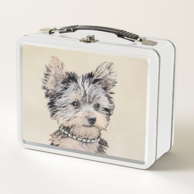 Yorkshire Terrier Puppy Pintando Arte Original De  (Anverso)