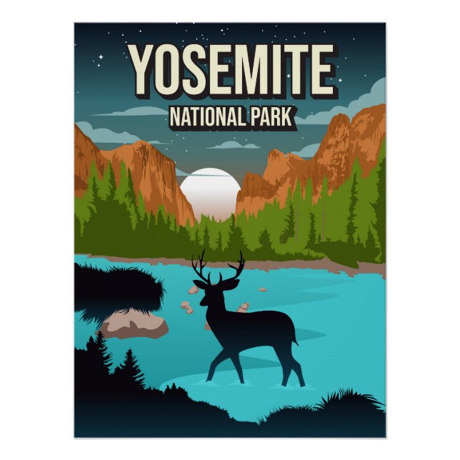 Yosemite California National Park Nature Poster (Anverso)