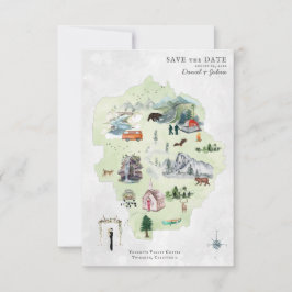 Yosemite | Mapa del itinerario de la boda de desti