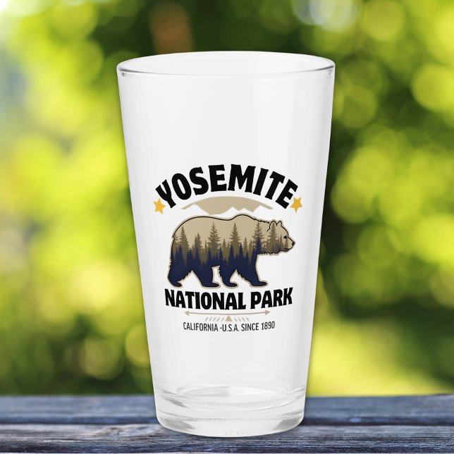 Yosemite National Park Bear Forest Beer Glass (Subido por el creador)