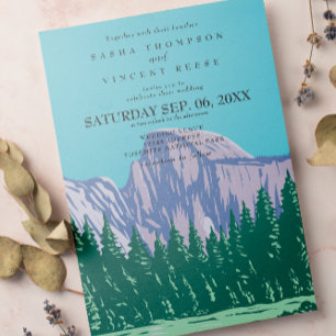 Yosemite Parque Nacional Invitación a la Boda Retr