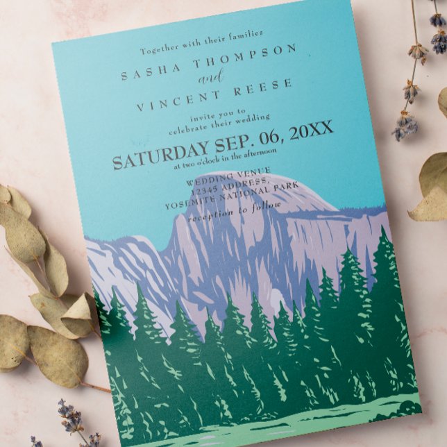 Yosemite Parque Nacional Invitación a la Boda Retr (Subido por el creador)