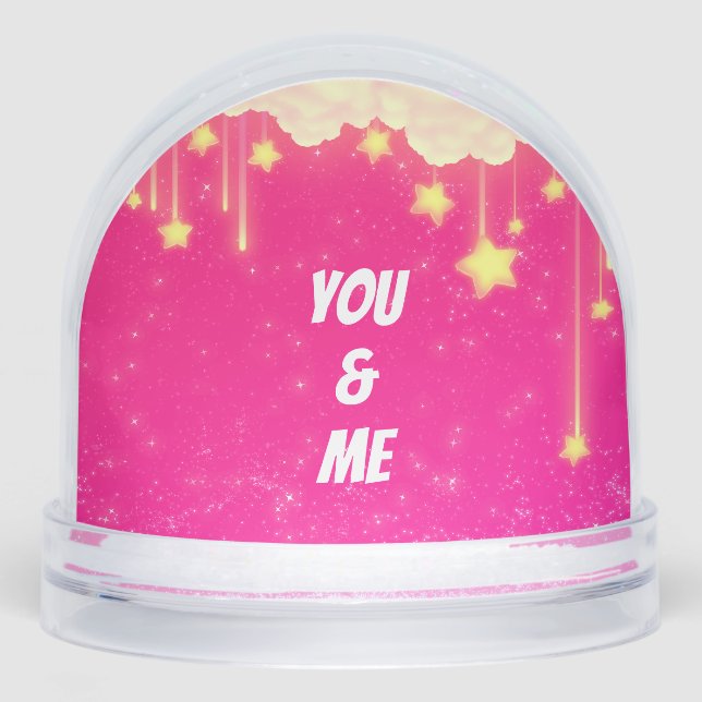 You and Me Wedding Snow Globe Pink (Anverso)