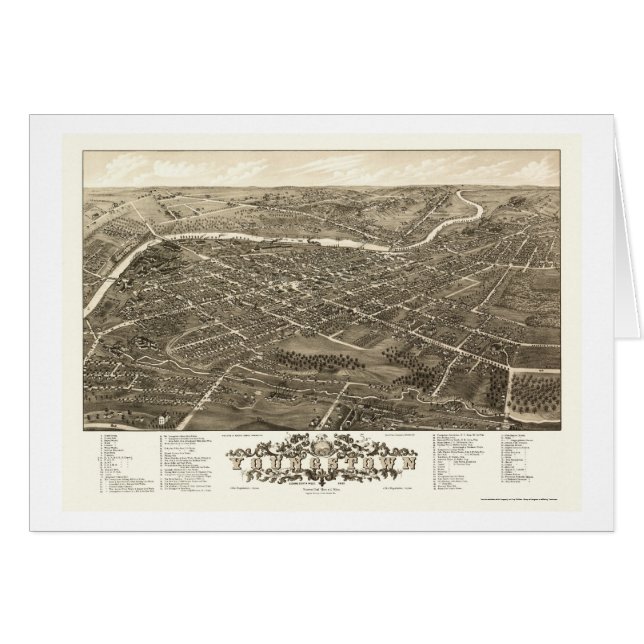 Youngstown, mapa panorámico del OH - 1882 (Anverso (Horizontal))