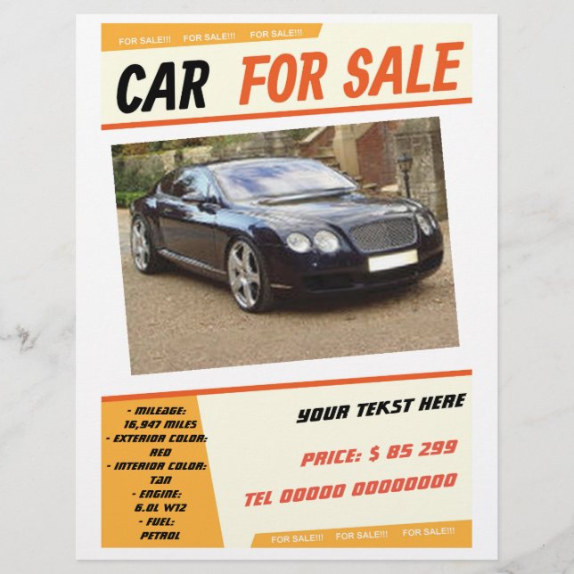 Your car for sale flyer (Frente)