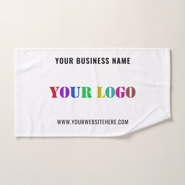 Your Company Logo Branded Bath Towels Template (Toalla de mano)