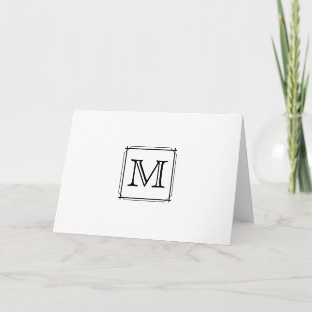 Your Letter. Custom Monogram. Black and White (Anverso)