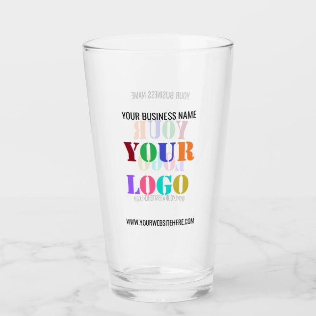 Your Logo abnd Text Glass Promotional Business (Anverso)