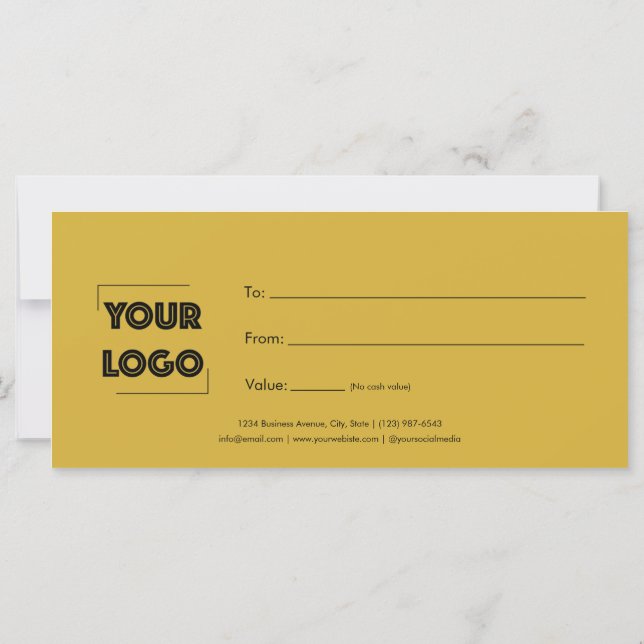 Your Logo Custom Business Gift Certificate (Reverso)