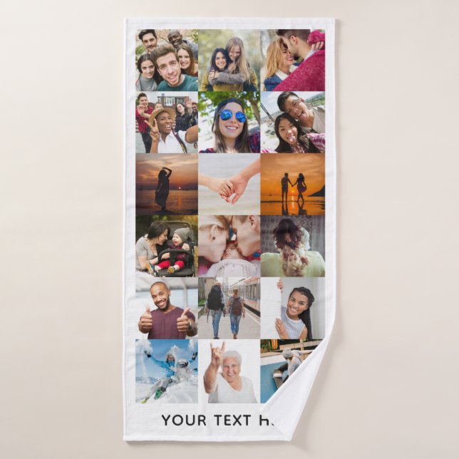 YOUR Photos Collage bath towel (Toalla de baño)