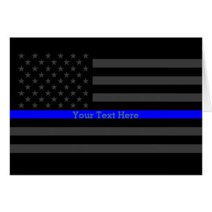 Your Text Thin Blue Line Black US Flag Design