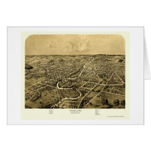 Ypsilanti, mapa panorámico del MI - 1868