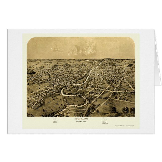 Ypsilanti, mapa panorámico del MI - 1868 (Anverso (Horizontal))