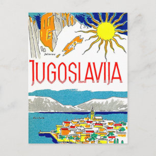 Yugoslavia, mar Adriático, postal de viaje vintage