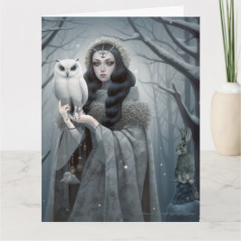 Yuletide Fantasy Goddess Tarjeta de felicitación