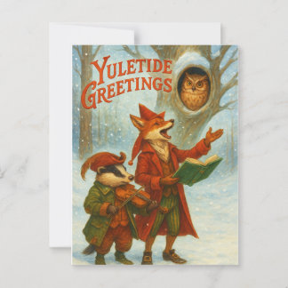 Yuletide Greetings Doble Tarjeta De Saludo