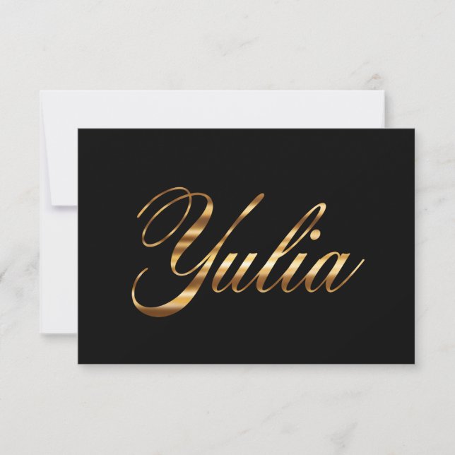 Yulia gold Design Lettering Karte (Anverso)