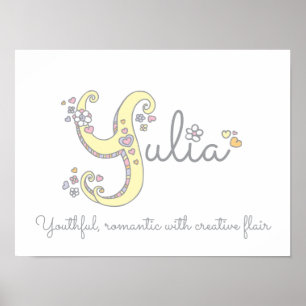 Yulia nombre y significado doodle poster de arte i