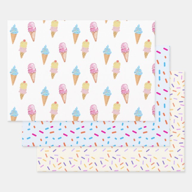 Yummy Ice Cream Cone y roce papel envuelto (Set)