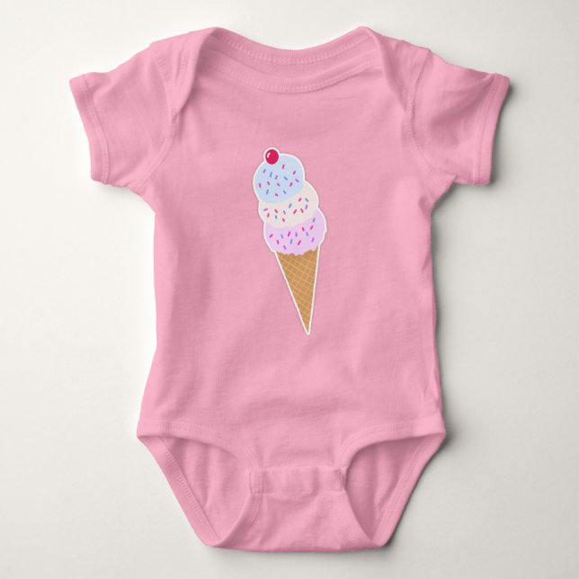 Yummy Icecream Cone Baby Jersey Bodysuit (Anverso)