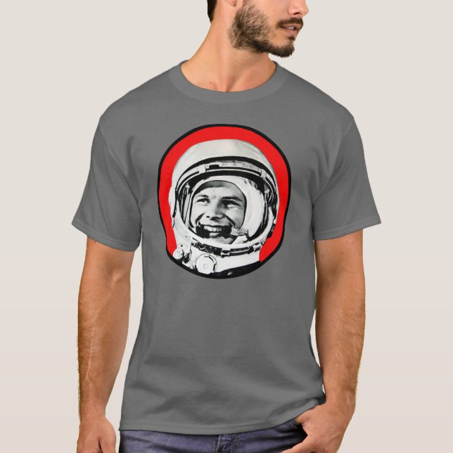 Yuri Gagarin - Héroe soviético y camiseta comonaut (Anverso)
