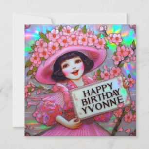 YVONNE ~ Reina de la flor ~ Tarjeta plana