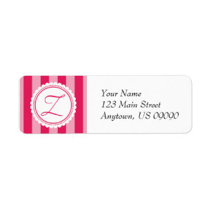 Z Candy Striper Monograma Etiquetas de dirección R