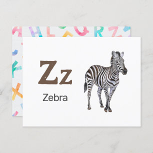 Z es para Zebra - Tarjeta Flash Alphabet