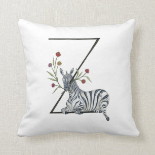 ¡Z está para la cebra y la almohada del Zinnia!