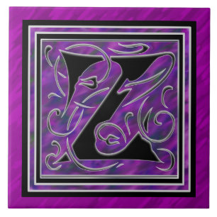 Z Monograma "Aguas púrpura" Baldosas cerámicas