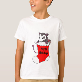 ZA - Navidades Possum en una camiseta en ciernes