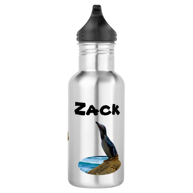 Zack Nombre Con Pingüino, Botella De Agua (Derecha)