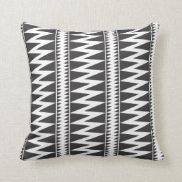 zag rayas de zag en blanco y negro almohada de lan