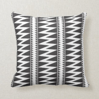 zag rayas de zag en blanco y negro almohada de lan