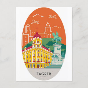 Zagreb, Croacia - Postal de paisaje urbano: DiscPo