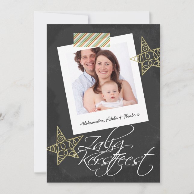 Zalig Kerstfeest Chalkboard Fotograma Y Cinta (Anverso)