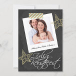 Zalig Kerstfeest Chalkboard Fotograma Y Cinta<br><div class="desc">Gran tarjeta plana de saludo para Navidades con detalles de texto de Zalig Kerstfeest - tarjetas planas con tema católico holandés .. Cartón y marco fotográfico con cinta rayada y estrellas doradas diseño blanco y negro .. X-Mas / tarjetas planas de vacaciones para que puedas personalizar con tu propia foto...</div>