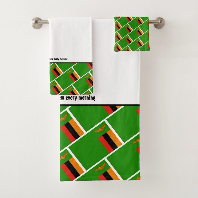 ZAMBIA FLAG Personalizada Scripture BLANCO Zambian (In situ)