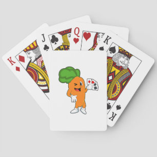 Zanahoria en el póquer con cartas de póquer