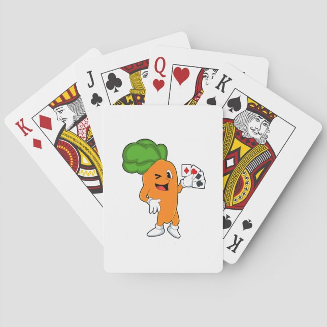 Zanahoria en el póquer con cartas de póquer (Reverso)