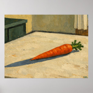 Zanahoria en una mesa colgante de arte
