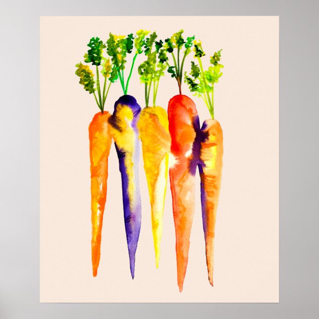 zanahorias acuáticas arte de comida colorida (Frente)