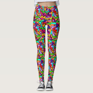 Zany de diseño de moda leggings con múltiples patr