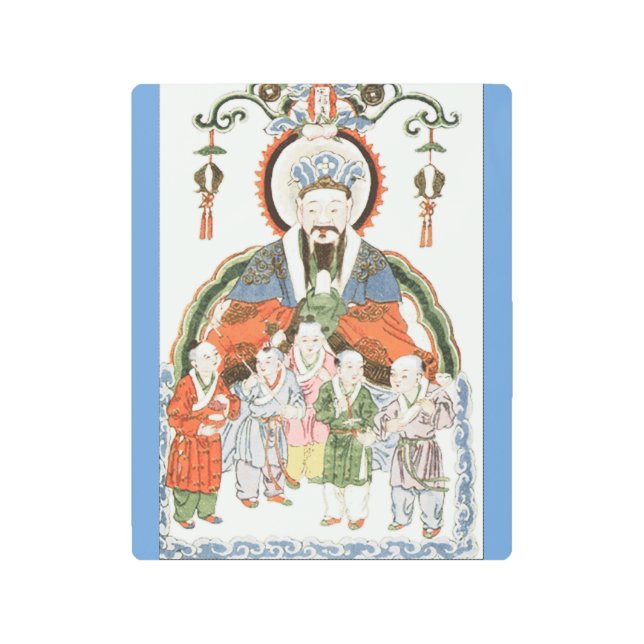 Zao Jun: dios de cocina chino Metalizado arte mura (Anverso)