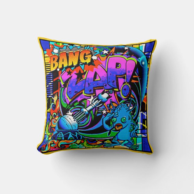 Zap el Cojín decorativo extranjero azul (Anverso)