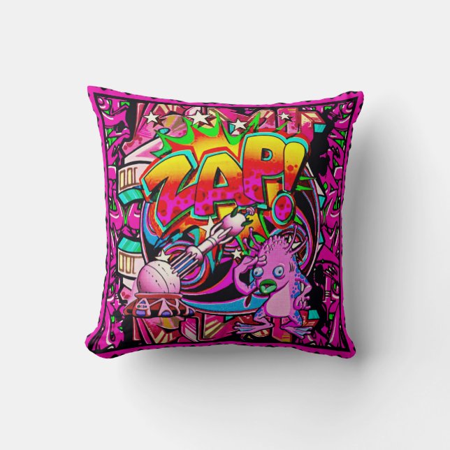 Zap la almohada de tiro extranjera rosada (Anverso)